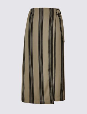 Ultimate D Ring Belted Striped A-Line Skirt